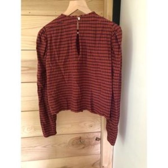 Aritzia Le Fou Wilfred Raphaelle Check Blouse - Picture 2 of 4